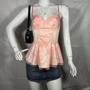 Vintage Victoria's Secret Floral Bustier Baby Doll Camisole Corset💗 - Size 34B